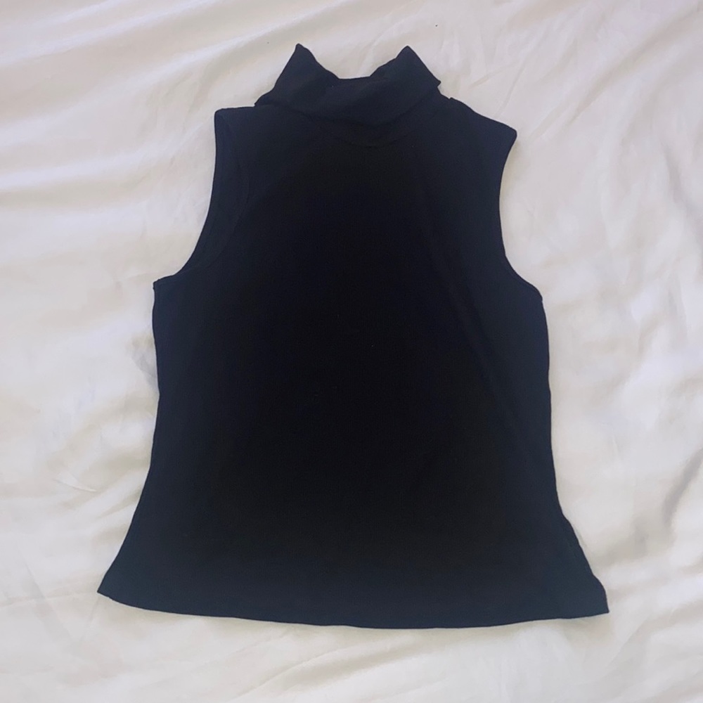Sleeveless Black Turtleneck